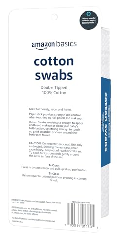 Amazon Basics Cotton Swabs, 500 Count