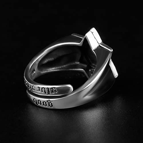 All Seeing Eye Ring Adjustable Silver Vintage Men Women