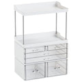 Yieach Bathroom Counter Organizers and Storage,White Acrylic Makeup Organizers with Drawers for Vanity,Bedroom,Plastic Skincare Organizer for Dresser Top Beauty,Cosmetic,Lotion and Perfume Organizer