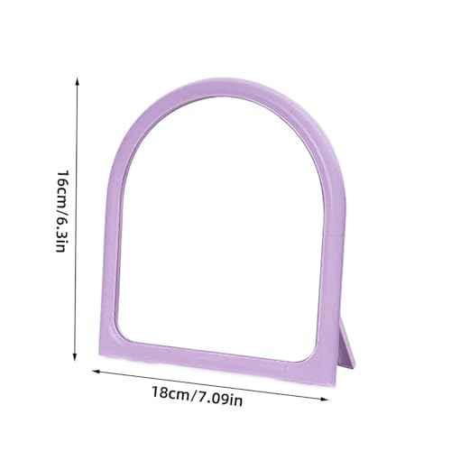 Arch Shaped Makeup Mirror for Desk Vanity Mirror for Bedroom,Living Room and Minimal Spaces Room Decor Home Decorations (Purple)