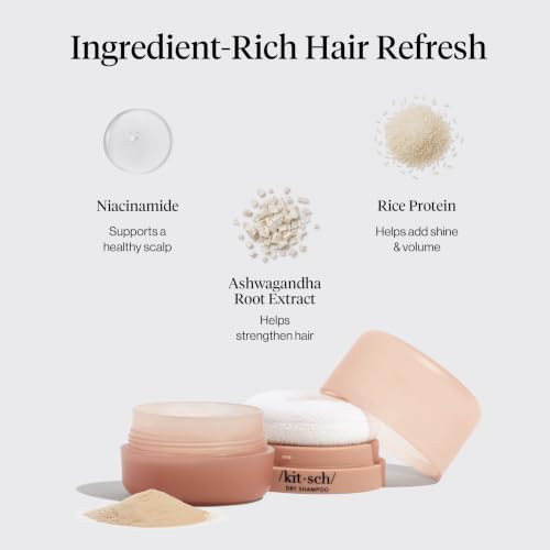Kitsch Volumizing Rice Protein Travel Dry Shampoo Powder with Puff - 8g