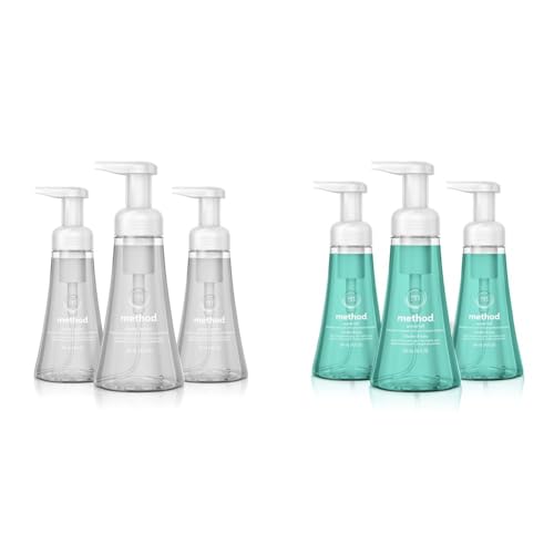 Method Foaming Hand Soap, Sweet Water, Biodegradable Formula, 10 fl oz (Pack of 3) & Foaming Hand Soap, Waterfall, Biodegradable Formula, 10 fl oz (Pack of 3)