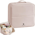 Tianzong XL Dusty Rose Travel Makeup Bag Waterproof Leather Organizer for Women
