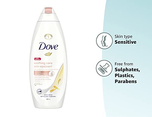 Dove Soothing Care Body Wash for Sensitive Skin with Calendula-Infused Oils Hydrates and Replenishes Skin Sulfate Free 22 oz 4 Count