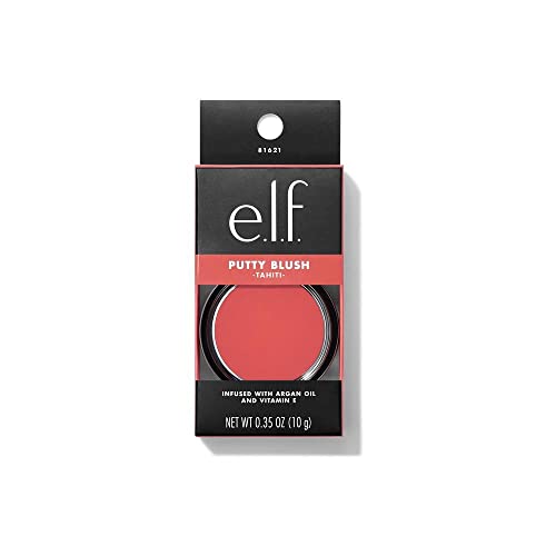 e.l.f. Putty Blush - Tahiti, Creamy & Ultra Pigmented, Hydrating with Argan Oil & Vitamin E, 0.35 Oz