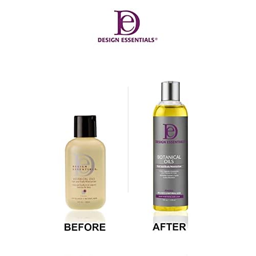 Design Essentials Botanical Oils Hair & Body Moisturizer, For Relaxed & Natural Hair, Lightweight Oil Blend with Botanical Extracts, 4 oz