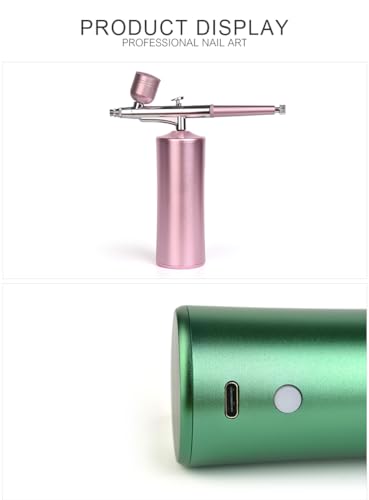 Rechargeable Cordless Airbrush Kit with Air Compressor - Cherry Pink