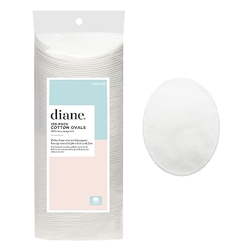 Diane 100% Pure Cotton Large Ovals, Facial & Skincare Pads (100 Count)