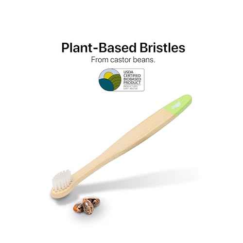 Sea Turtle Plant-Based Bristles, Ultra-Soft Bamboo Toothbrushes, Natural Toothbrush for Babies (4 Pack)