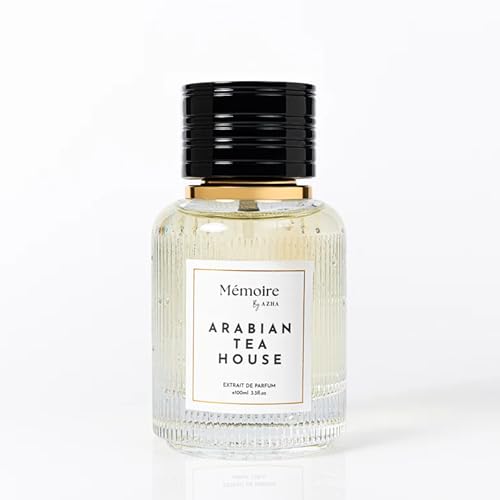 Azha Arabian Tea House Long Lasting Arabian Perfumes for Women ? Extrait De Parfum 100 ML (3.4 OZ) - Elegant Ladies Perfume with Saffron, Jasmine and Vanilla Notes - Elegant Gift for Women