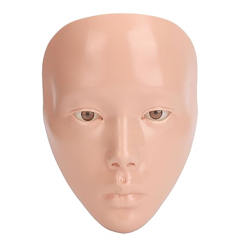 3D Reusable Makeup Practice Mannequin Face, Silicone Full Face for Eyelash and Eye Shadow Practice, Ideal for Emerging Makeup Artists and Girl's Gift (Skin)