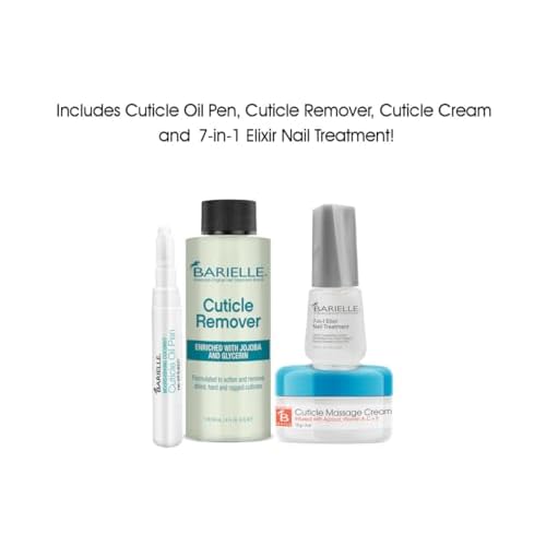 Barielle Cuticle Besties Nail & Cuticle Treatment 4-PC Set - Deluxe Nail Care & Cuticle Care Collection