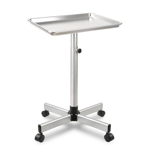 Adjustable Salon Tray on Wheels - Rolling Hair Stylist Cart