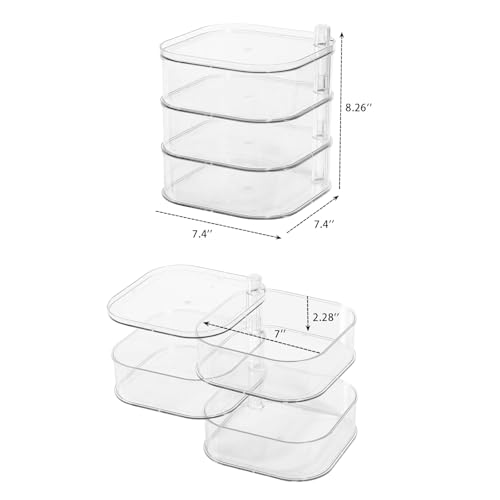FABROK 3-Layer Rotating Hair Accessories Organizer Box
