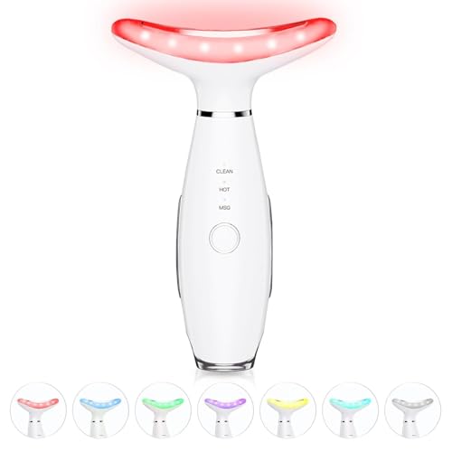 7-Color Red Light Therapy Face Massager with Vibration & Heat