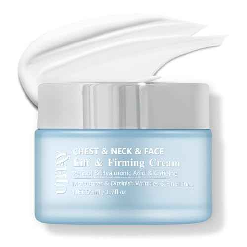 Retinol Neck Cream, Hyaluronic Acid and Caffeine Enriched Neck Firming Cream to Minimize Fine Lines & Dullness - 3-in-1 Moisturizing Cream for Neck, Chest and Face (50 ml/1.7 oz)