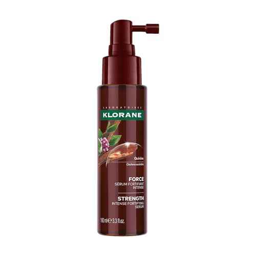 Klorane Intense Strengthening Serum with Quinine - Natural Alternative for Hair Thinning - Support Thicker, Stronger, Healthier Hair - Men & Women - Non-Greasy, Leave-in Formula - 3.3 fl. oz.
