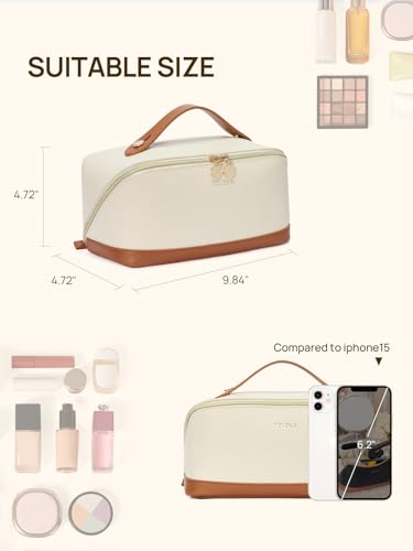 Telena Waterproof Makeup Bag with Organizer - Large Capacity Travel Case