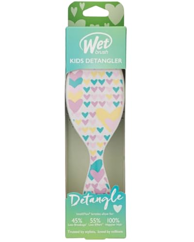 Wet Brush Kids Detangler Hair Brush - Midi Hearts - Leopard Variation