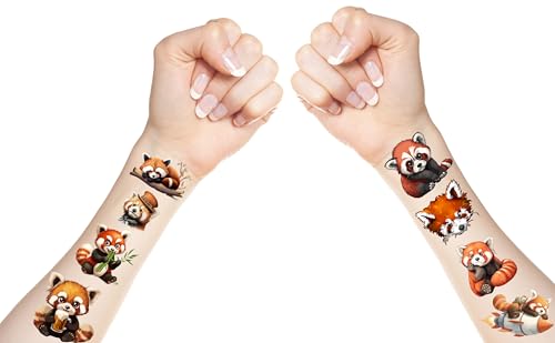 208 Red Panda Temporary Tattoos - 24 Sheets Party Favors