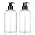 2 Pack 10oz Clear Plastic Pump Bottles with Dispensers