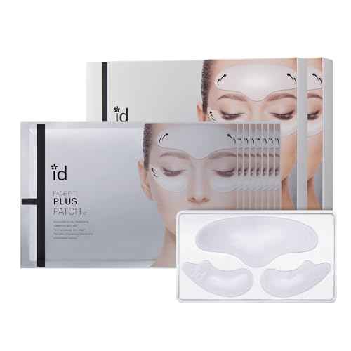 Face Fit Plus Patch V2 (4 ea.) ? Korean 3D Water-Soluble Hydrogel Face Patches with Peptides, Collagen Hyaluronic Acid for Hydrated, Smoother, Lifted-Looking for Forehead, Under-Eye