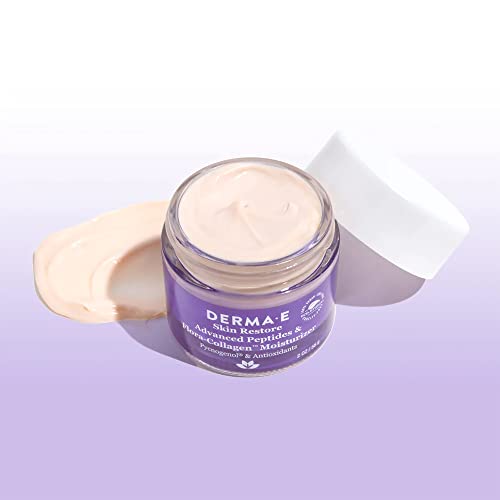 Derma E Advanced Peptides and Collagen Moisturizer ? Double Action Face Cream with Peptide Complex ? Intense Natural Collagen Moisture Day and Night Cream for Women, 2oz