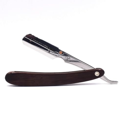 Parker SRDW Professional Shavette Razor ? Walnut Wood Handle, Stainless Steel Arm & Clip Lock System for Secure Blade Fit, 5 Blades Included