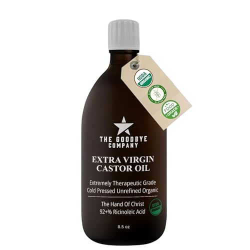 Organic Cold-Pressed Castor Oil, 8.5 oz - USDA Certified