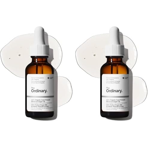 The Ordinary 100% Organic Cold-Pressed Moroccan Argan Oil,Nourishing and Hydrating Treatment for Skin & Hair,1 Fl Oz,(Pack of 2)