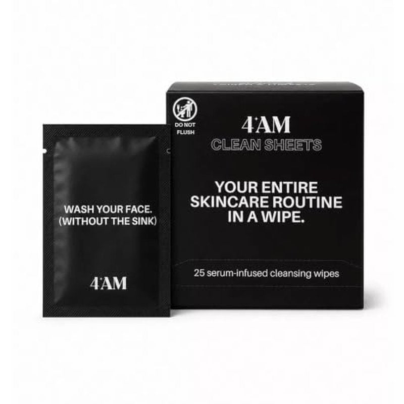 4.AM Clean Sheets Micellar Facial Cleansing Wipes - 25ct