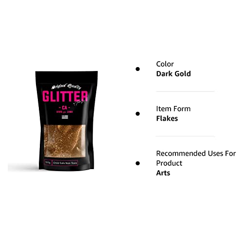 Dark Gold Ultra Fine Glitter 100g / 3.5oz Premium Glitter