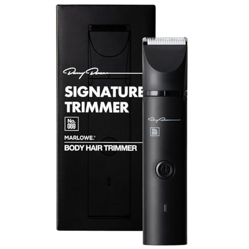 MARLOWE. No. 069 Hair Trimmer for Men, Signature Body Hair Trimmer, Lightweight, Waterproof Personal Groomer with Detachable Stainless Steel & Ceramic Blades, Rechargeable Battery