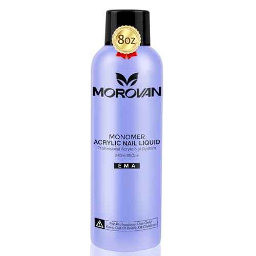 Morovan Monomer Acrylic Nail Liquid 8oz for Acrylic Powder - Professional Monomer Acrylic Nail Liquid For Acrylic Nail Extension Non-Yellowing MMA-Free