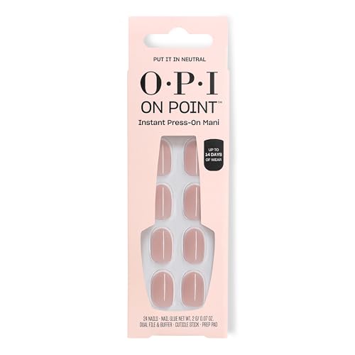 OPI On Point Press-On Nails Neutral | 30 Count with Nail Glue
