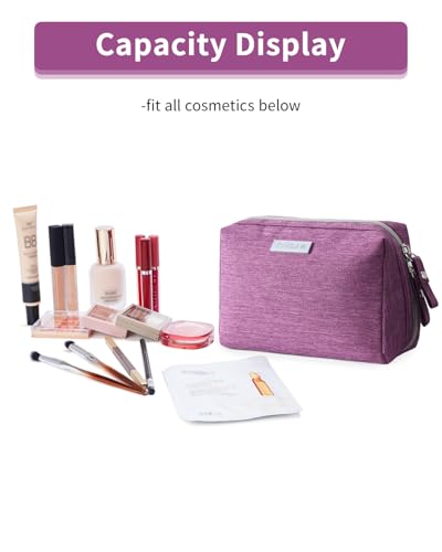 Narwey Small Makeup Bag with Compartments - Purple