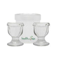 HealthAndYoga¢â ChillEyes Transparent Glass Eye Wash Cup - Effective Eye Rinse and Cleansing ? Eco-Friendly, Non-Reactive, Safe and Comfortable (Clear - Set of 2)