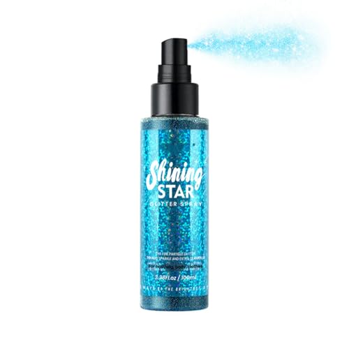 Body Glitter Spray - Long Lasting Shimmer Highlighter (100ml, Blue)
