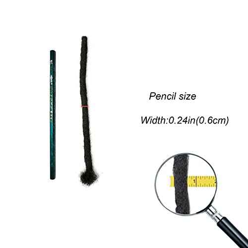 100% Human Hair Dreadlock Extensions for Men/Women 0.6cm Width Full Hand-made 6 Inch 60 Strands Permanent Locs Extensions Can be Dyed and Bleached
