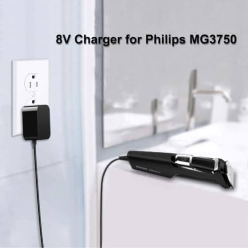 replacement HQ840 AC/DC adaptor compatible with Philips Norelco MG3750 MG3750/50 MG3750/10 MG3750/60 MG3760 MG3760/50 Series 3000 Trimmer Replacement Philips.