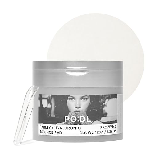 PODL Barley Hyaluronic Frozen40 Essence Toner Pads(70p) | Freeze-Dried Technology for Instant Cooling Hydration & Calming | Dual-Sided Toner Pads for Soft Exfoliating & Smooth Skin | Korean Skin Care