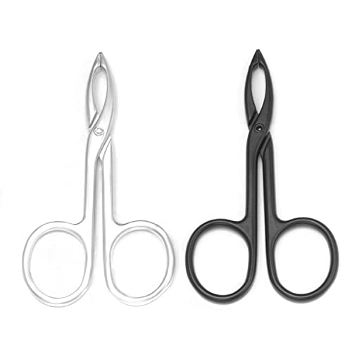 2-Pack Straight Tip Eyebrow Tweezers with Scissor Handle