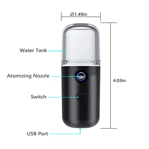 2-Pack Nano Facial Mister Sprayer – 1oz Portable Face Hydrator