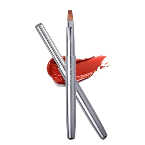 Retractable Lip Brush Applicator - Professional Flat Bristle Makeup Brush