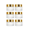 6-Pack 15ml Frosted Glass Cosmetic Jars with Gold Lids