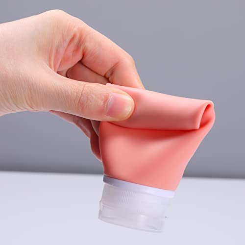 LIYUABU 2oz Leak Proof Silicone Travel Bottles 4 Pack - Yellow Refillable Toiletry Containers