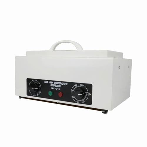High Temperature Sterilizer, Dry Heat Nail Sterilizer Machine for Nail Tool Bottle, Portable Tool Disinfection Cabinet, Electric Cleaning Box for Esthetician, Laboratory, Salon NV-210