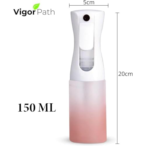 VIGOR PATH Continuous Spray Bottle for Hair ? Fine Mist Mister for Hairstyling, Cleaning, Plants, Pets, Barbers, Salons, and Essential Oil Applications (150ml/5 oz)