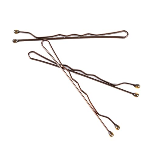 Brown Bobby Pins Pack of 48 - No Slip Hair Pins for All Hair Types