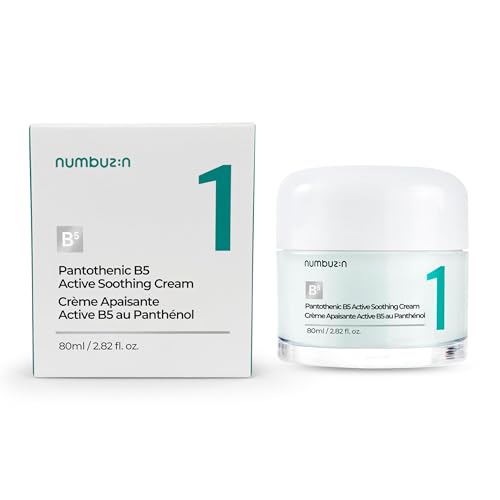 numbuzin No.1 Pantothenic B5 Active Soothing Cream | Lightweight Facial Moisturizer, Excess Oil Control, Acne Soothing, Pantothenic Acid, Hydrating, Non-Comedogenic | 2.70 fl oz